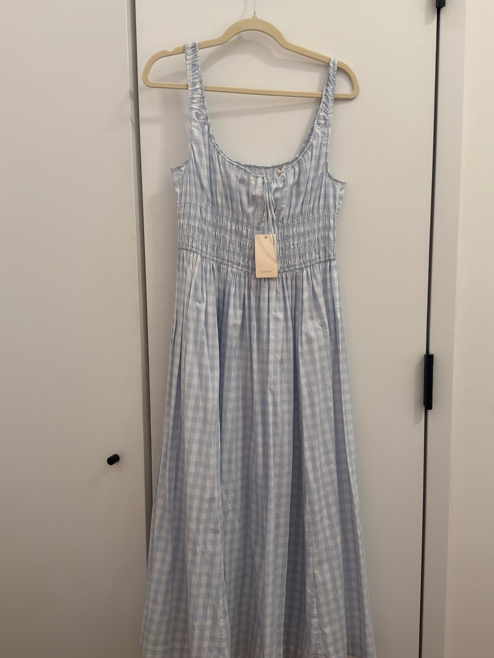 Doen QUILLA DRESS IN MARJORIE GINGHAM NWT